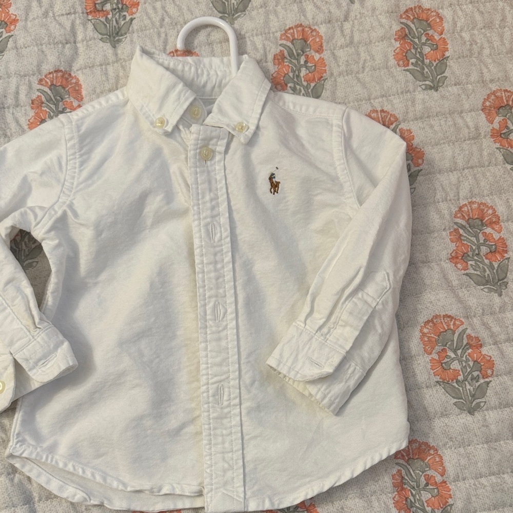 Ralph Lauren White Kids Button Down Shirt